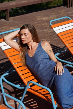 Denim V Slip Dress - Soft Denim