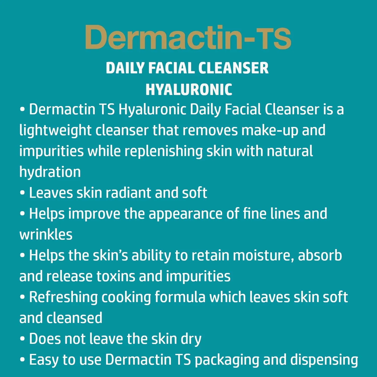 Dermactin Hyaluronic Acid Daily Facial Cleanser  5.85 oz.