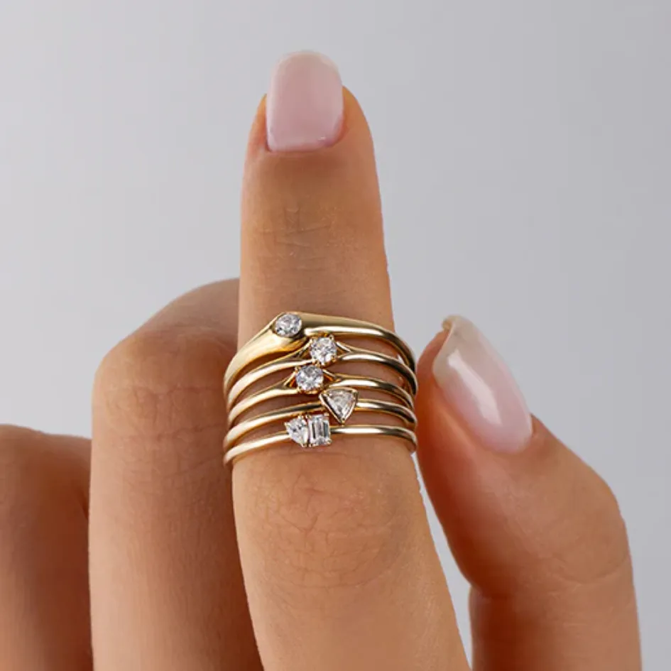 Diamond Slim Dome Ring