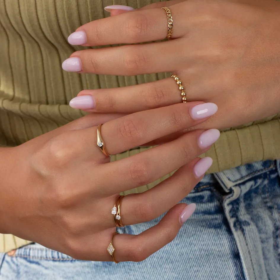 Diamond Slim Dome Ring