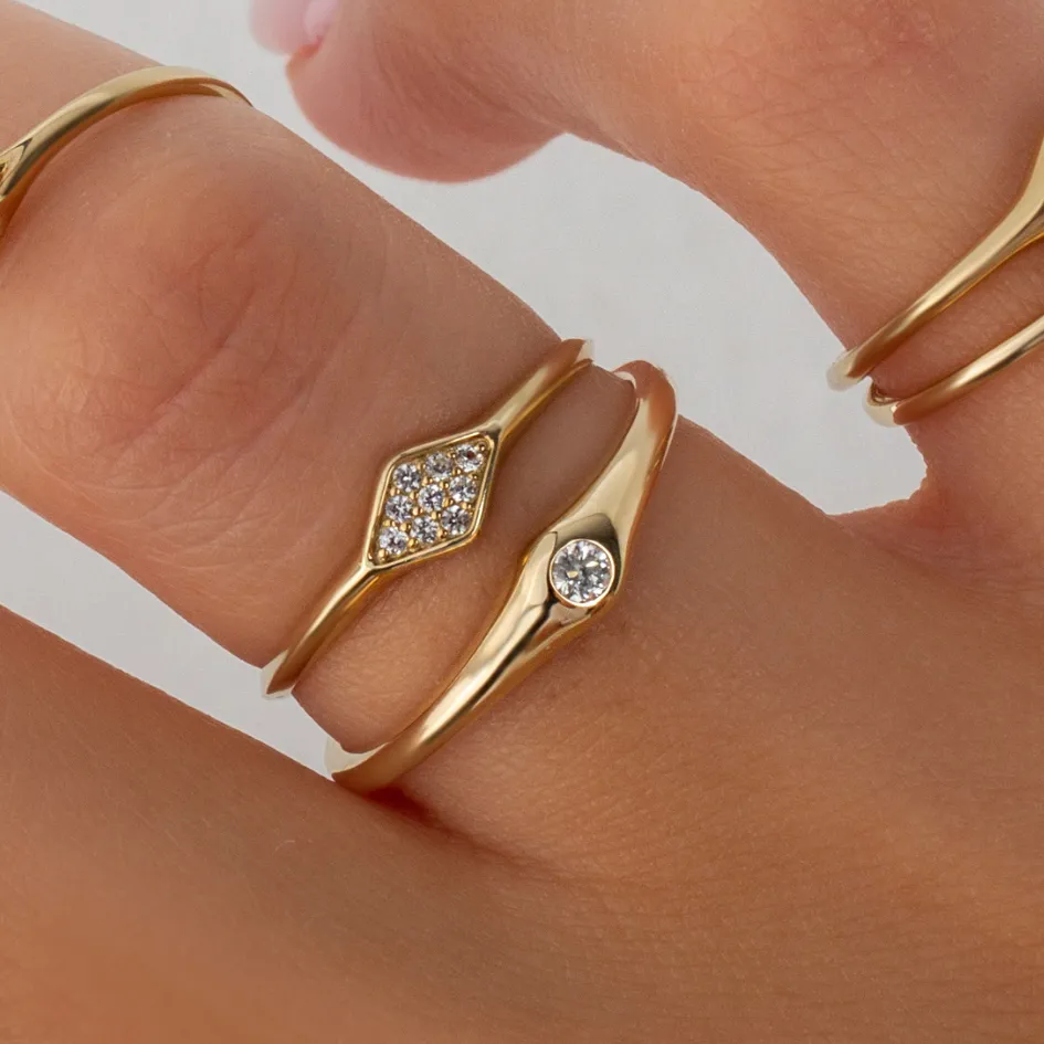 Diamond Slim Dome Ring