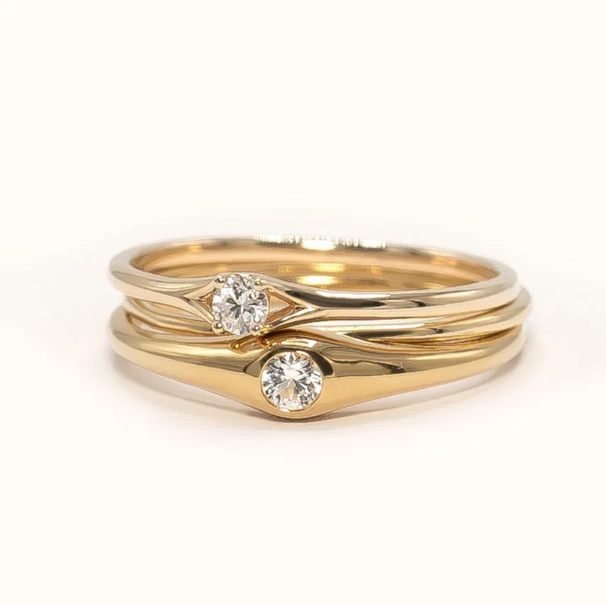 Diamond Slim Dome Ring