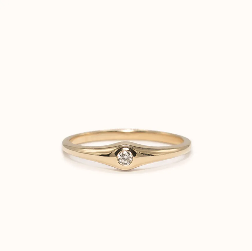 Diamond Slim Dome Ring