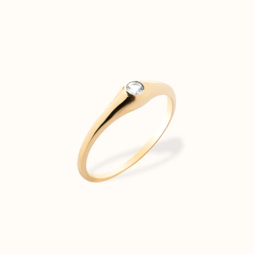 Diamond Slim Dome Ring