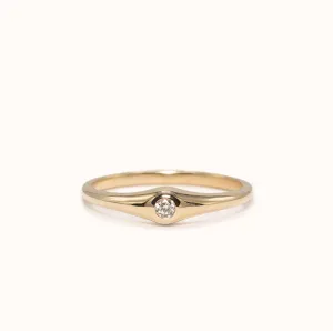 Diamond Slim Dome Ring