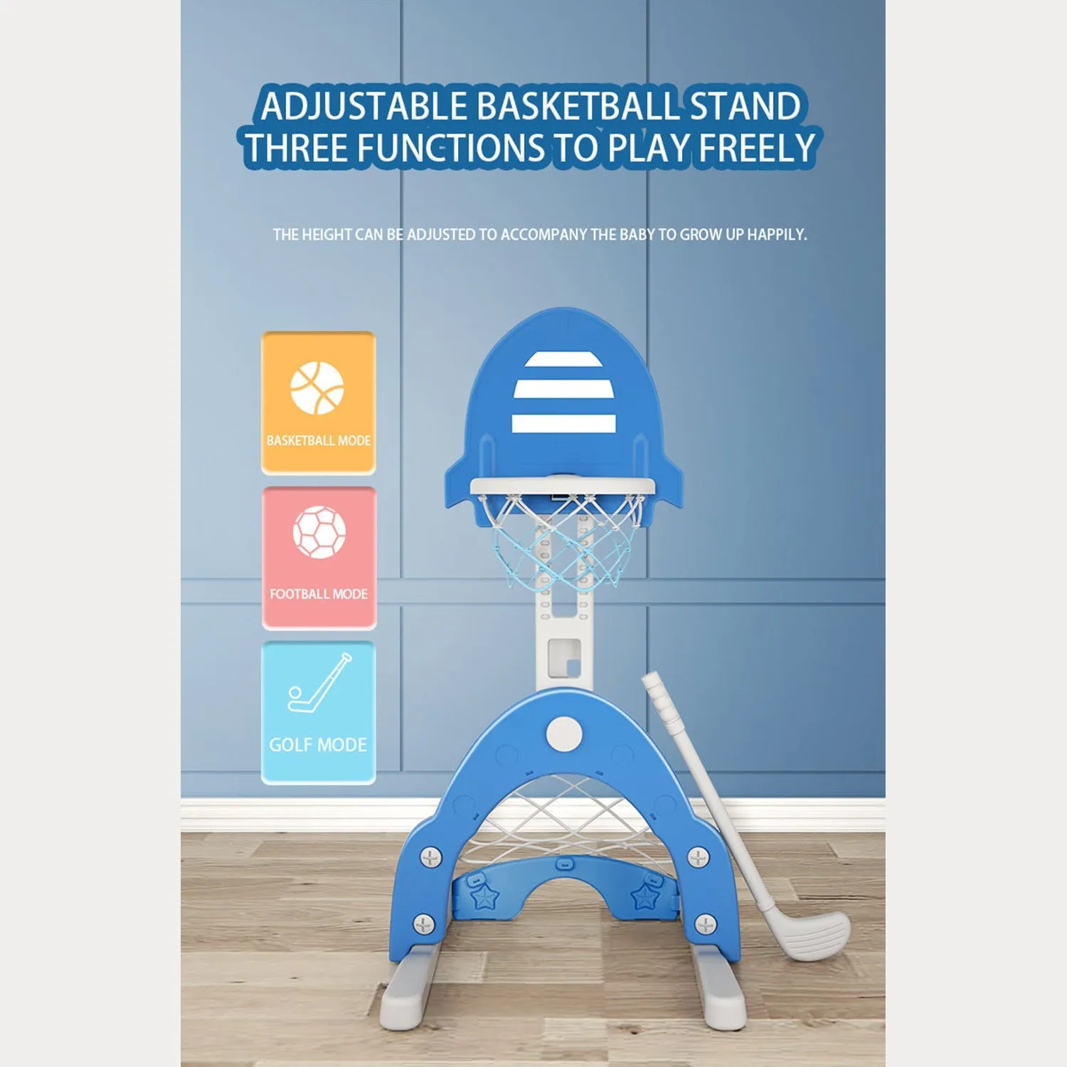 Dinosaur 5-in-1 Kids Slide & Swing Set | Basketball Hoop | Football | Golf