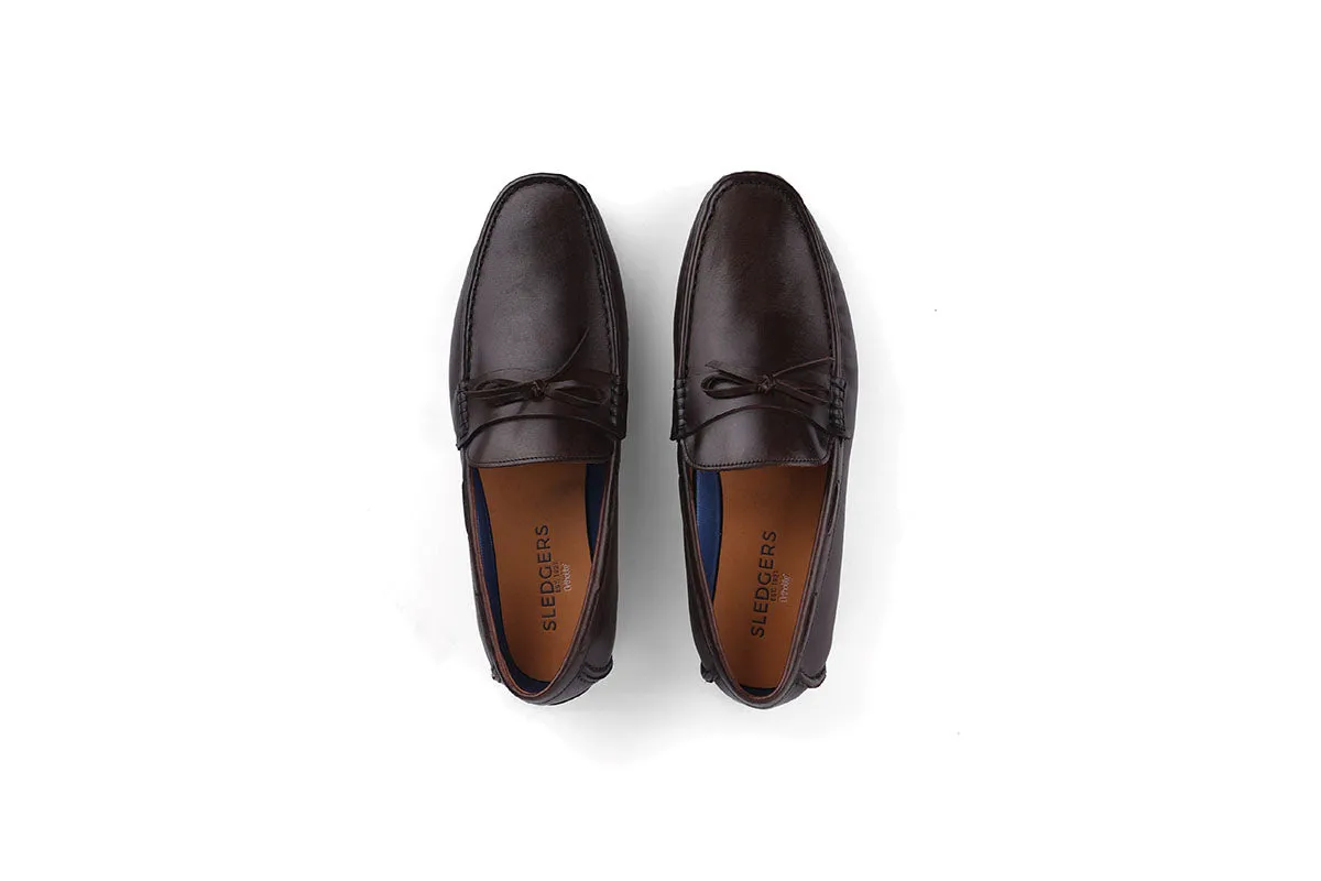 Dubois Ribboned Driving Shoe - Dark Brown