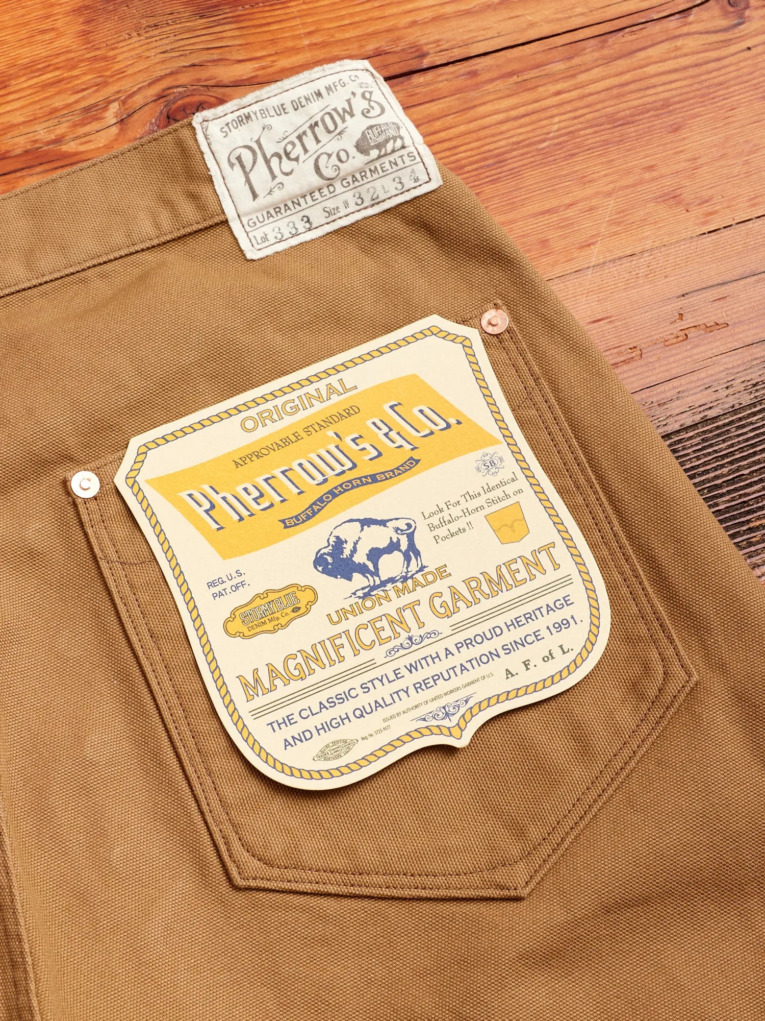 Duck Canvas Work Pants in Brown