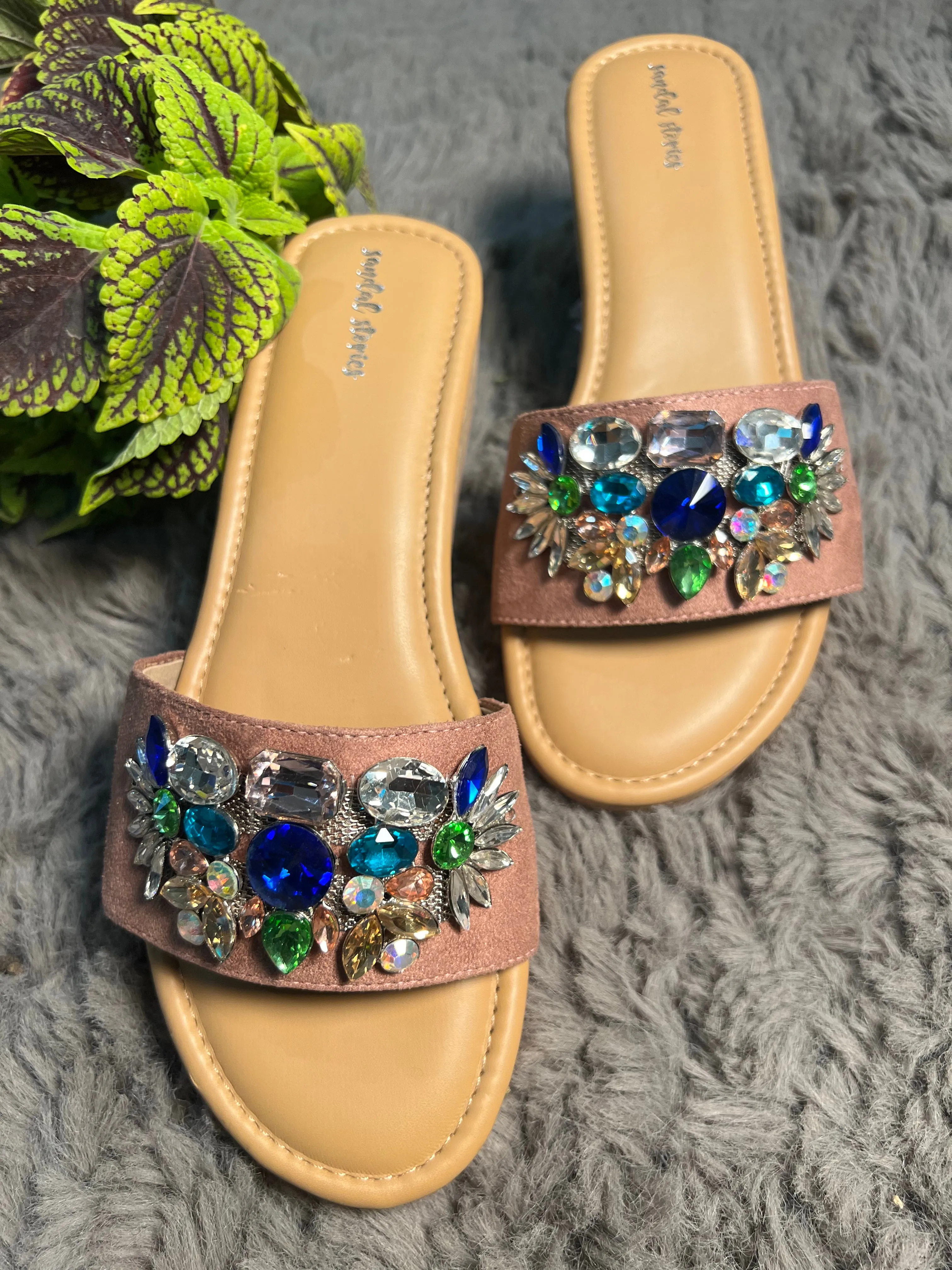 Embellished Wedges Slip-Ons