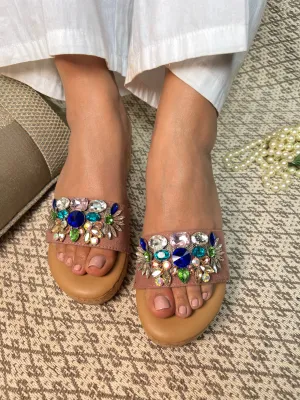 Embellished Wedges Slip-Ons