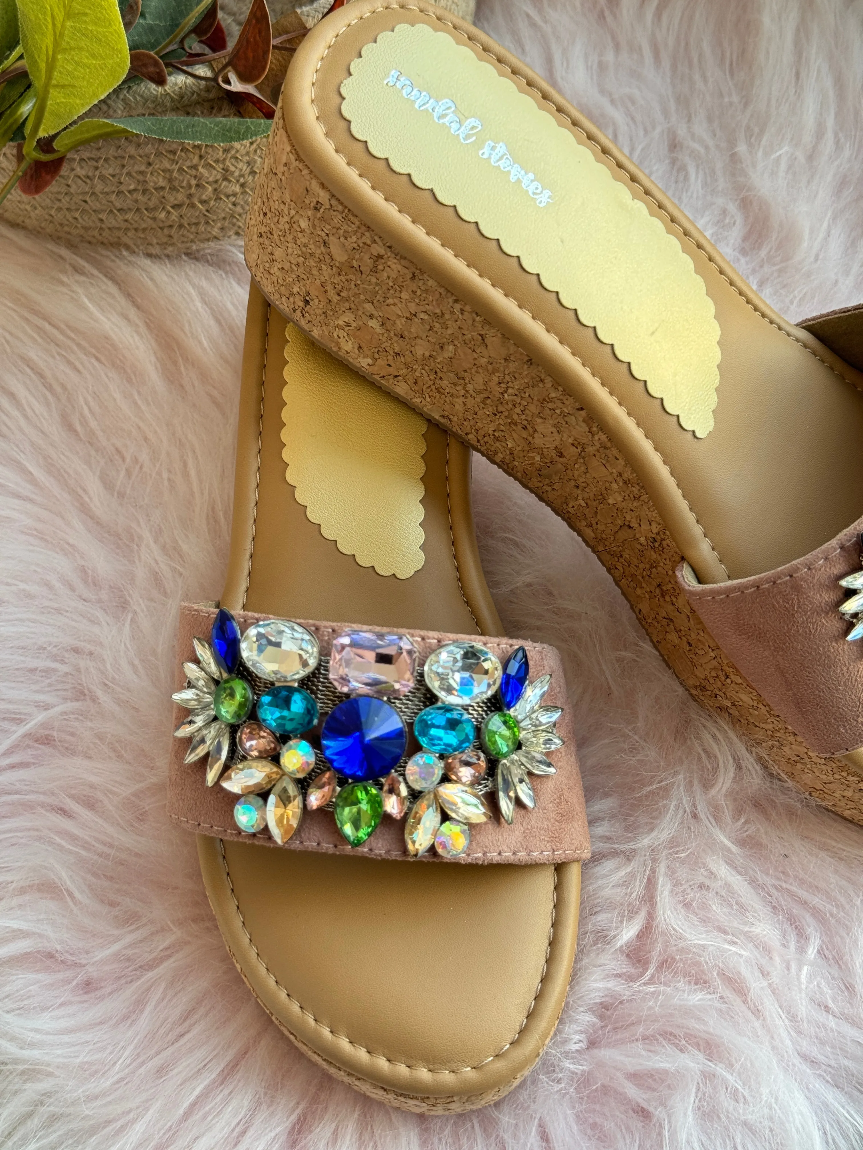 Embellished Wedges Slip-Ons