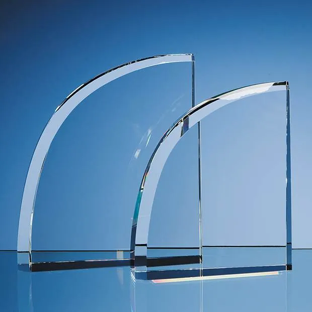 Engraved Crystal Facet Curve Award