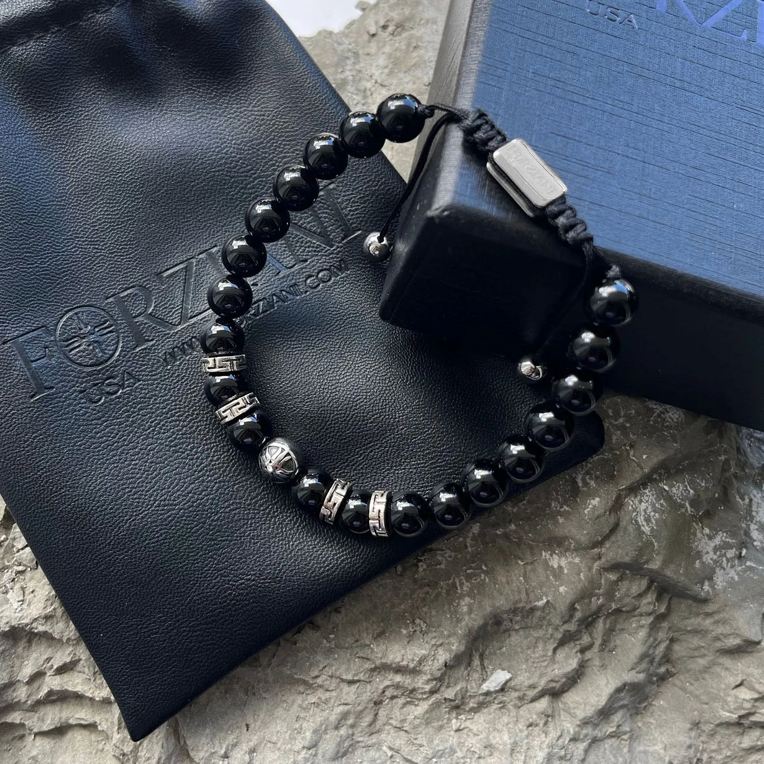 Equinox Men’s Beaded Bracelet Black Onyx, 8mm