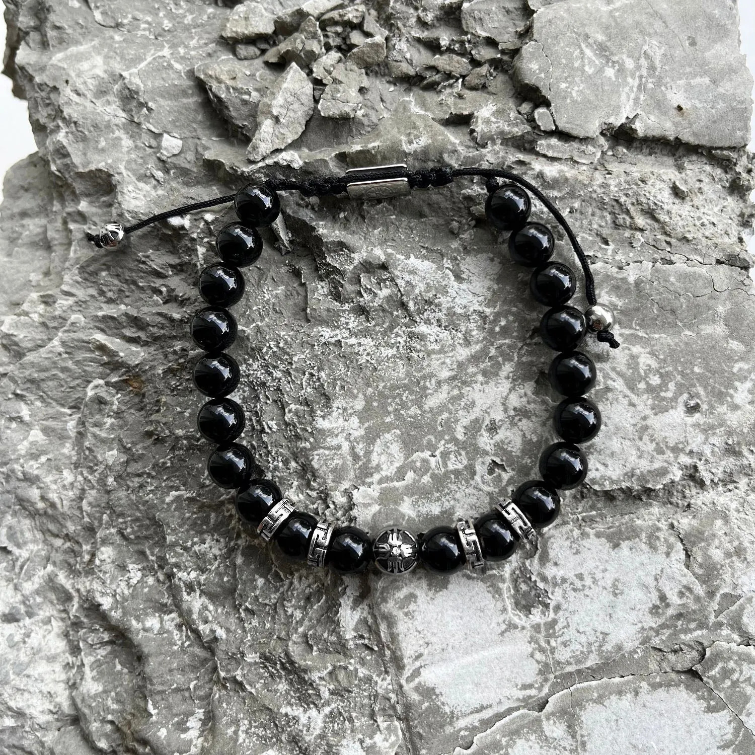 Equinox Men’s Beaded Bracelet Black Onyx, 8mm