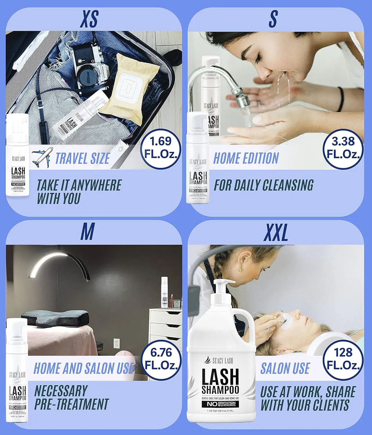 Eyelash Extension Shampoo   Brush / 1.69 Fl.Oz / 50Ml / Eyelid Foaming Cleanser/Wash for Extensions & Natural Lashes/Safe Makeup Remover/Supplies for Professional & Home Use