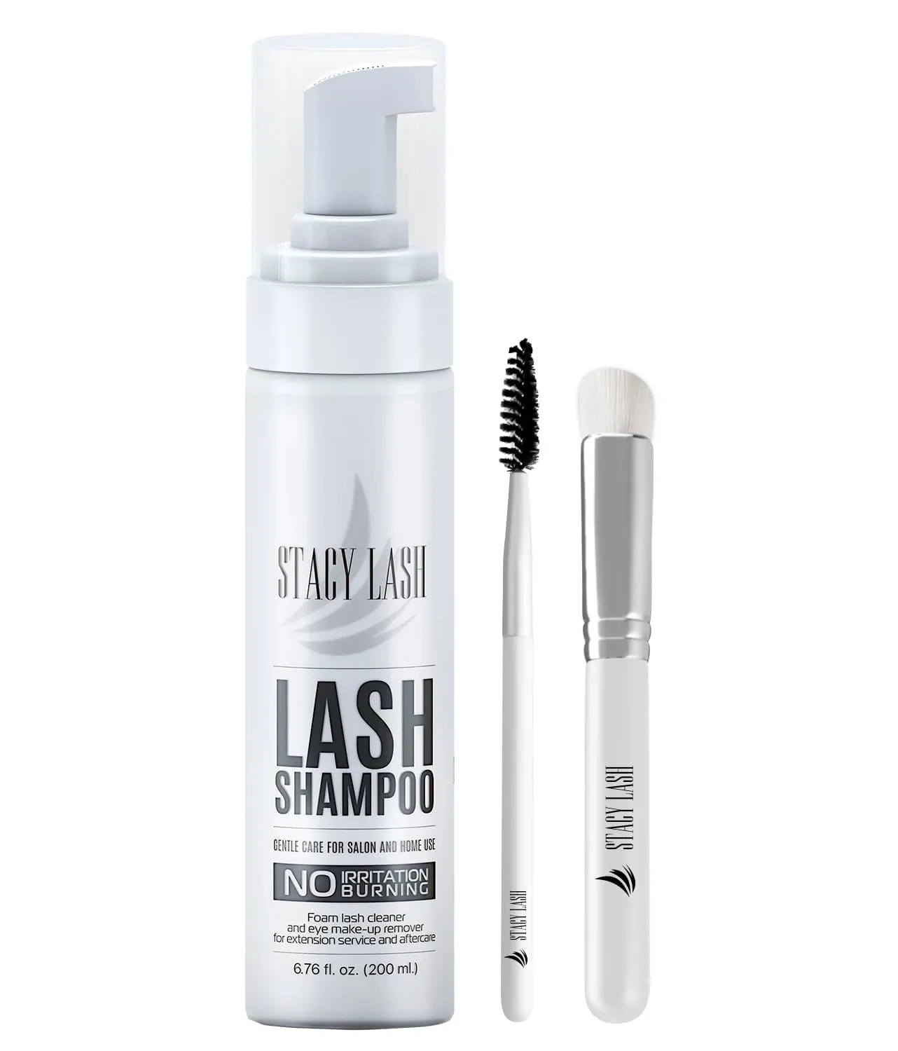 Eyelash Extension Shampoo   Brush / 1.69 Fl.Oz / 50Ml / Eyelid Foaming Cleanser/Wash for Extensions & Natural Lashes/Safe Makeup Remover/Supplies for Professional & Home Use