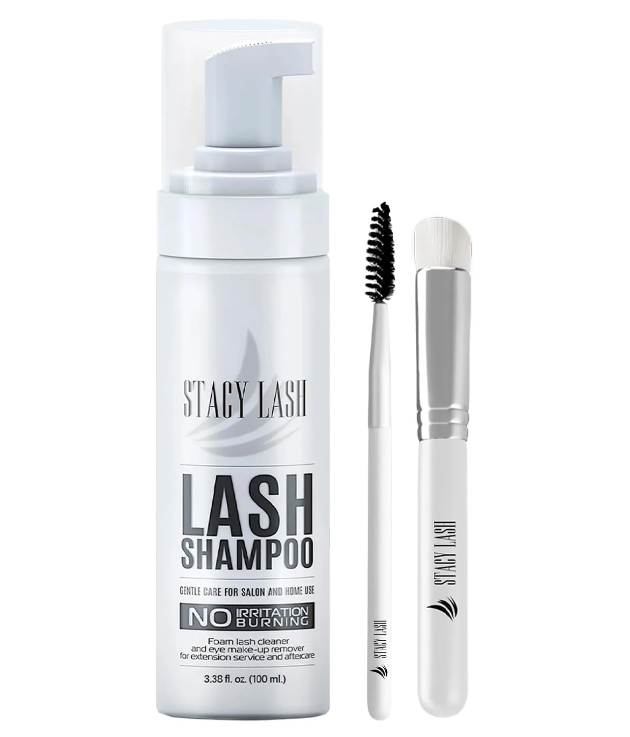 Eyelash Extension Shampoo   Brush / 1.69 Fl.Oz / 50Ml / Eyelid Foaming Cleanser/Wash for Extensions & Natural Lashes/Safe Makeup Remover/Supplies for Professional & Home Use