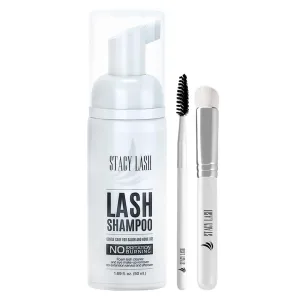 Eyelash Extension Shampoo   Brush / 1.69 Fl.Oz / 50Ml / Eyelid Foaming Cleanser/Wash for Extensions & Natural Lashes/Safe Makeup Remover/Supplies for Professional & Home Use