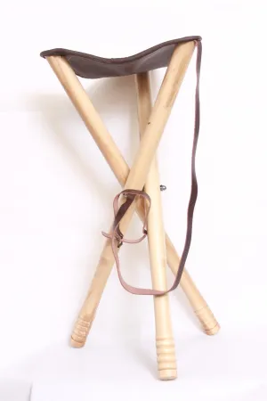 Foldable Tripod Camping Stool With Wool Seat