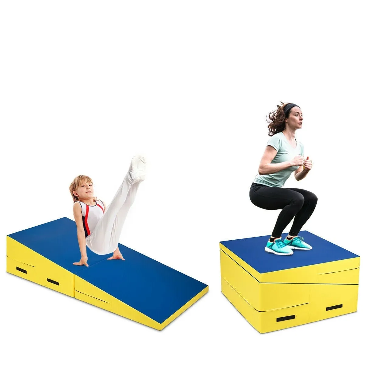Folding Foam Soft Incline Slope Cheese Gymnastics Gym Mat Plyo Box