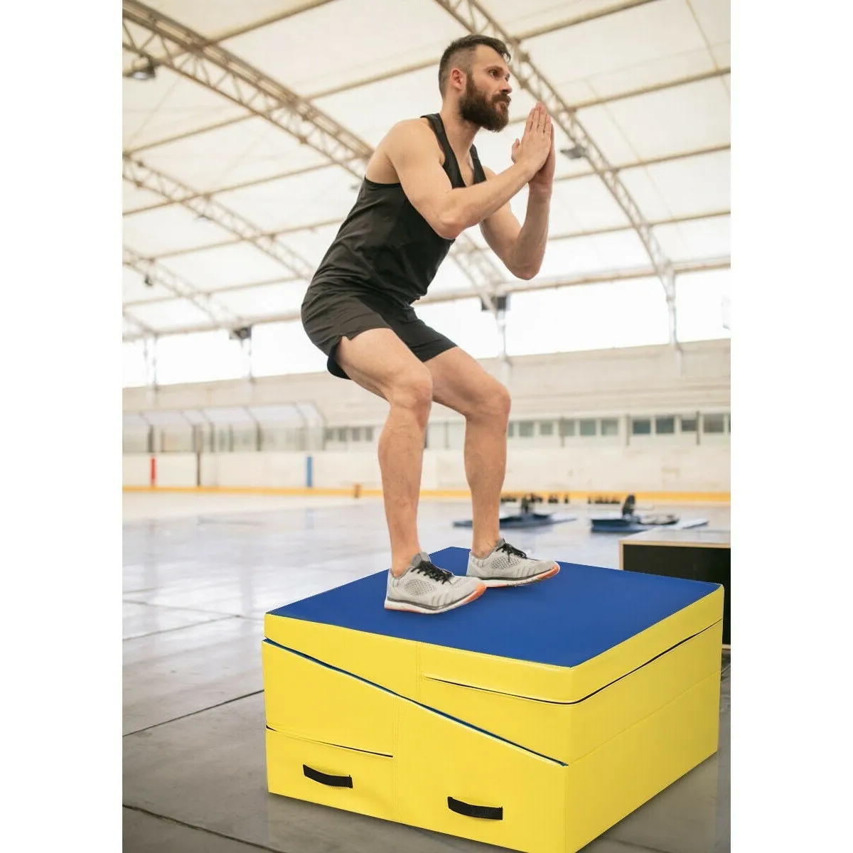 Folding Foam Soft Incline Slope Cheese Gymnastics Gym Mat Plyo Box