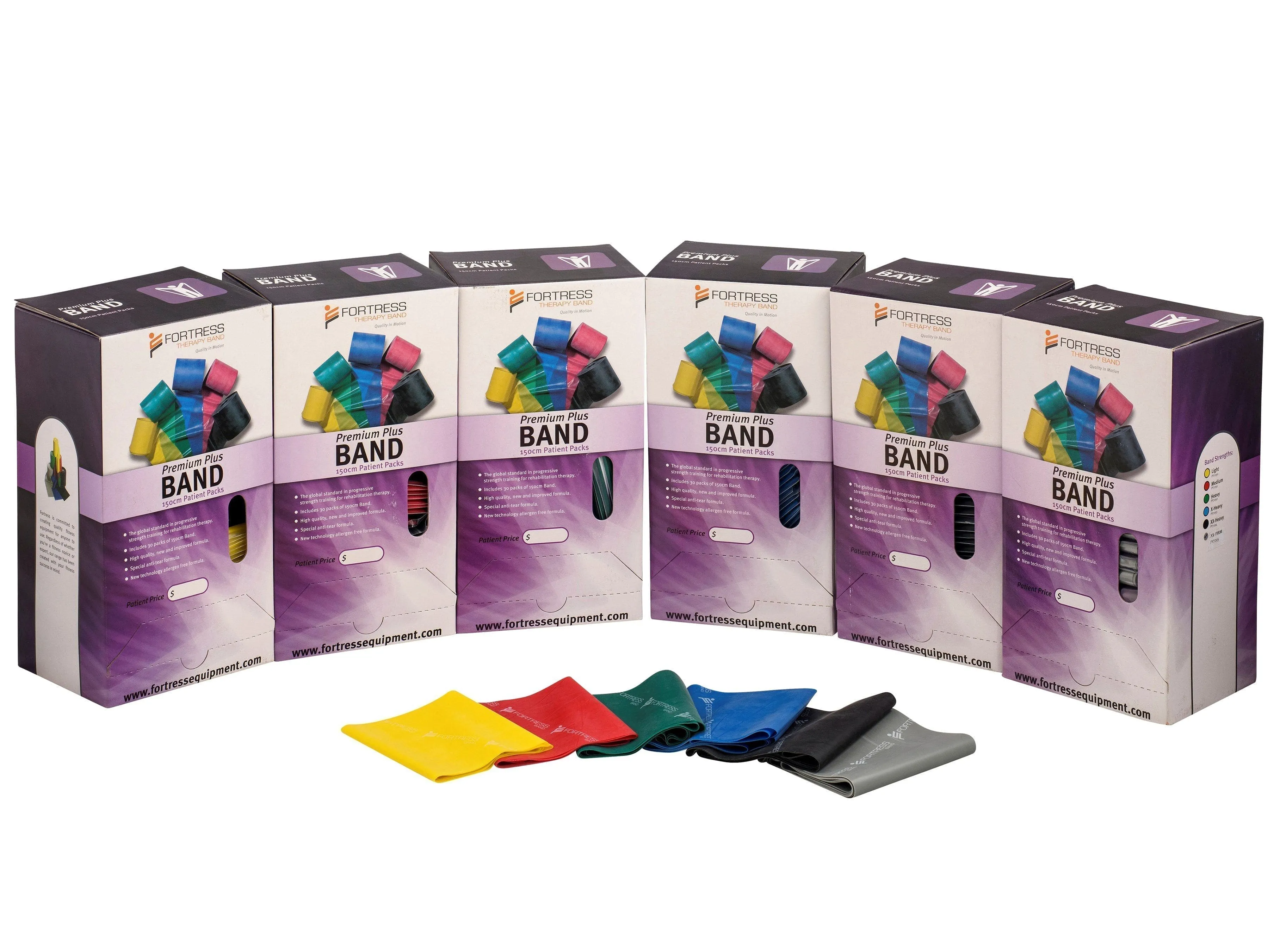 Fortress Rainbow Premium Plus Dispenser - Resistance Band Packs - Box of 30