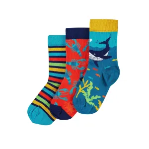 Frugi 3 Pack Socks Me9uq Deep Water