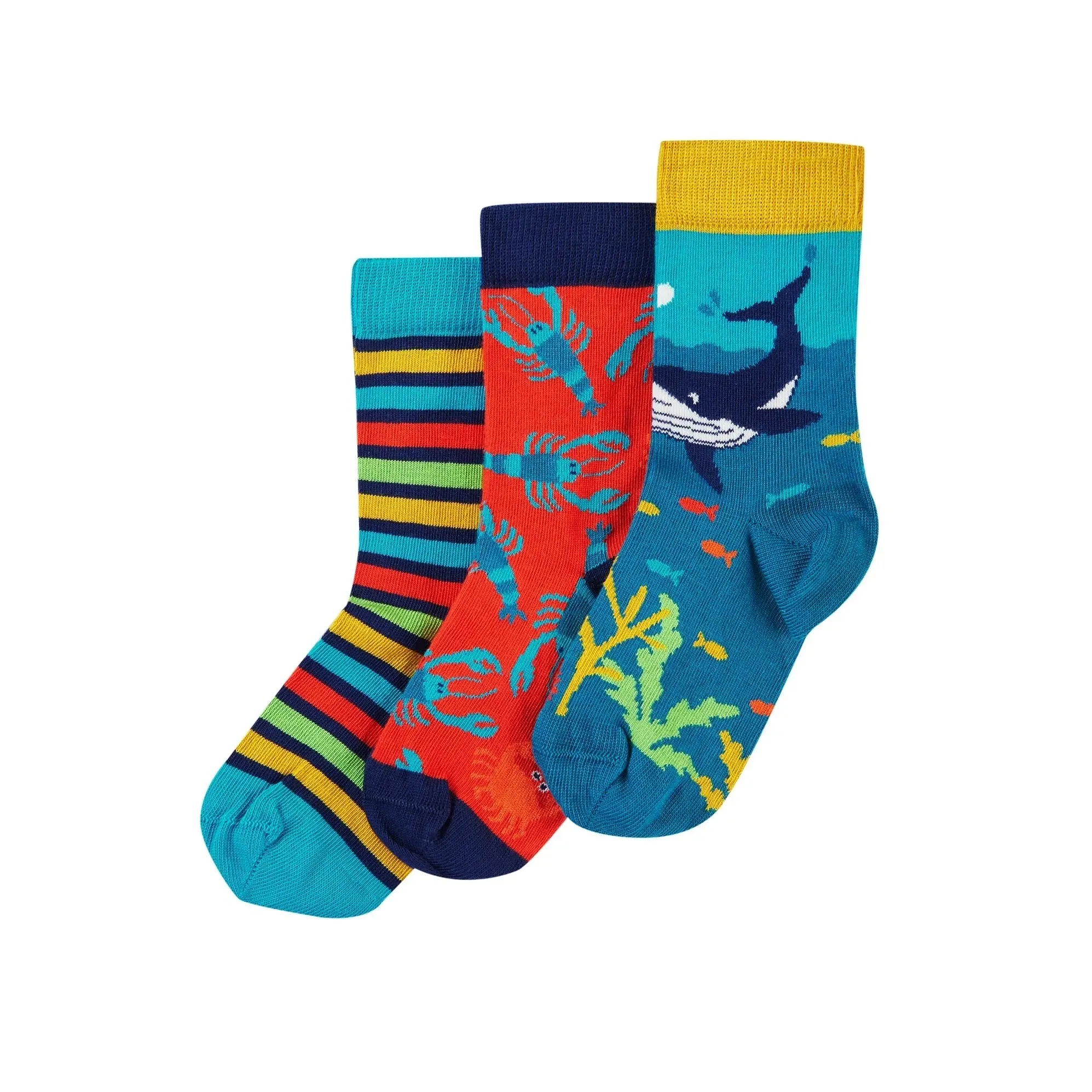 Frugi 3 Pack Socks Me9uq Deep Water