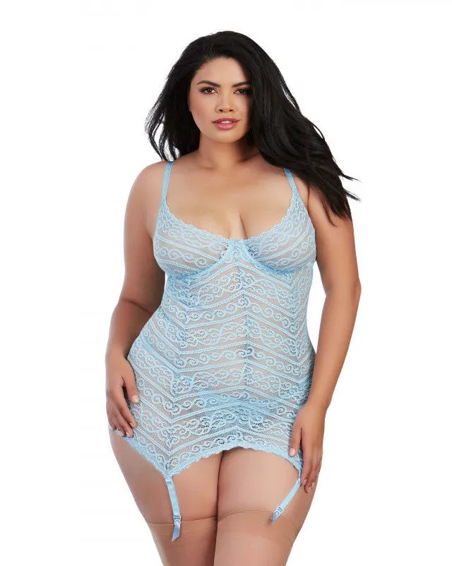 Garterslip & G-String - 1x - Light Blue