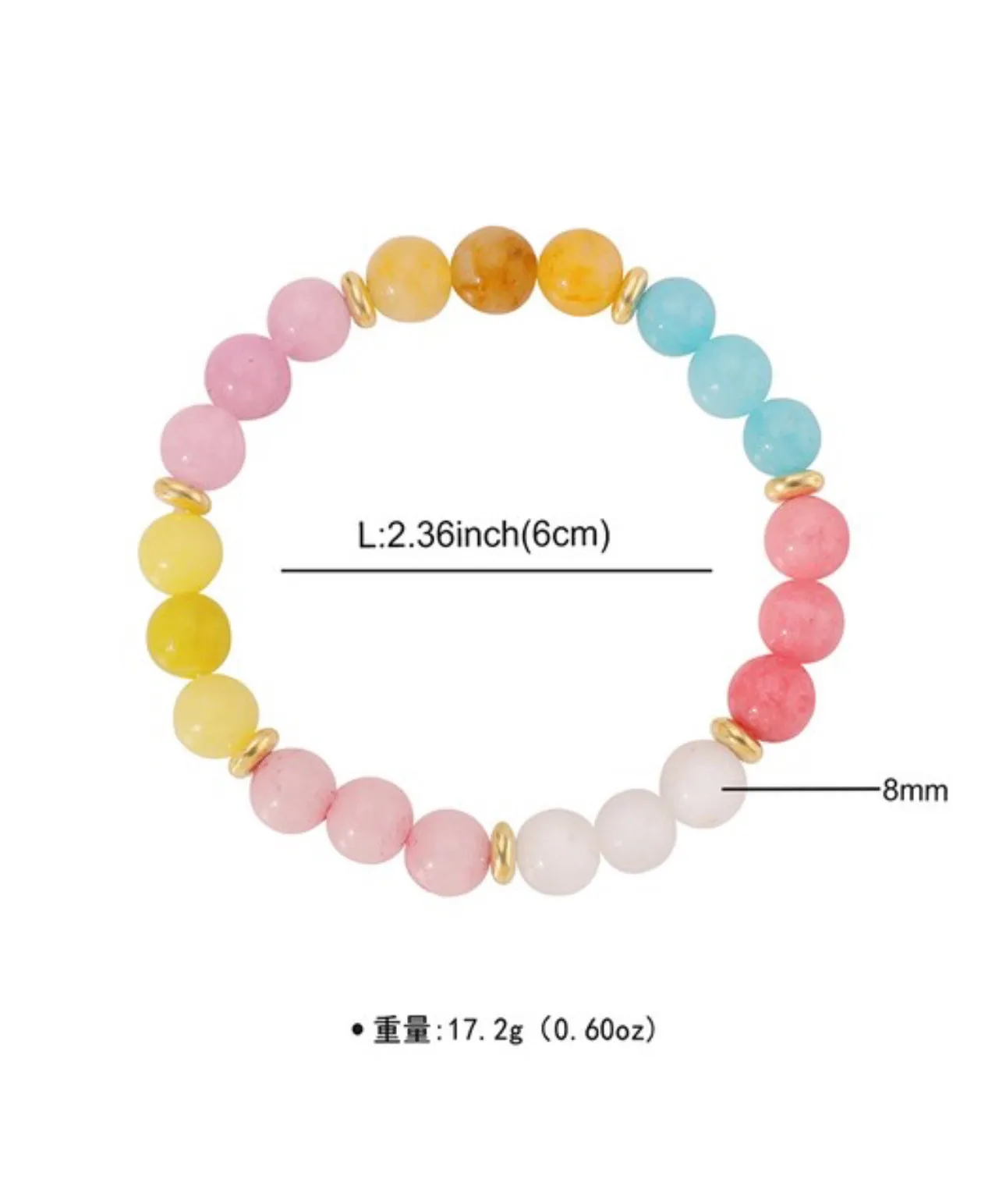 Genuine Stone Beaded Bracelets- Rose Quartz or Multicolored