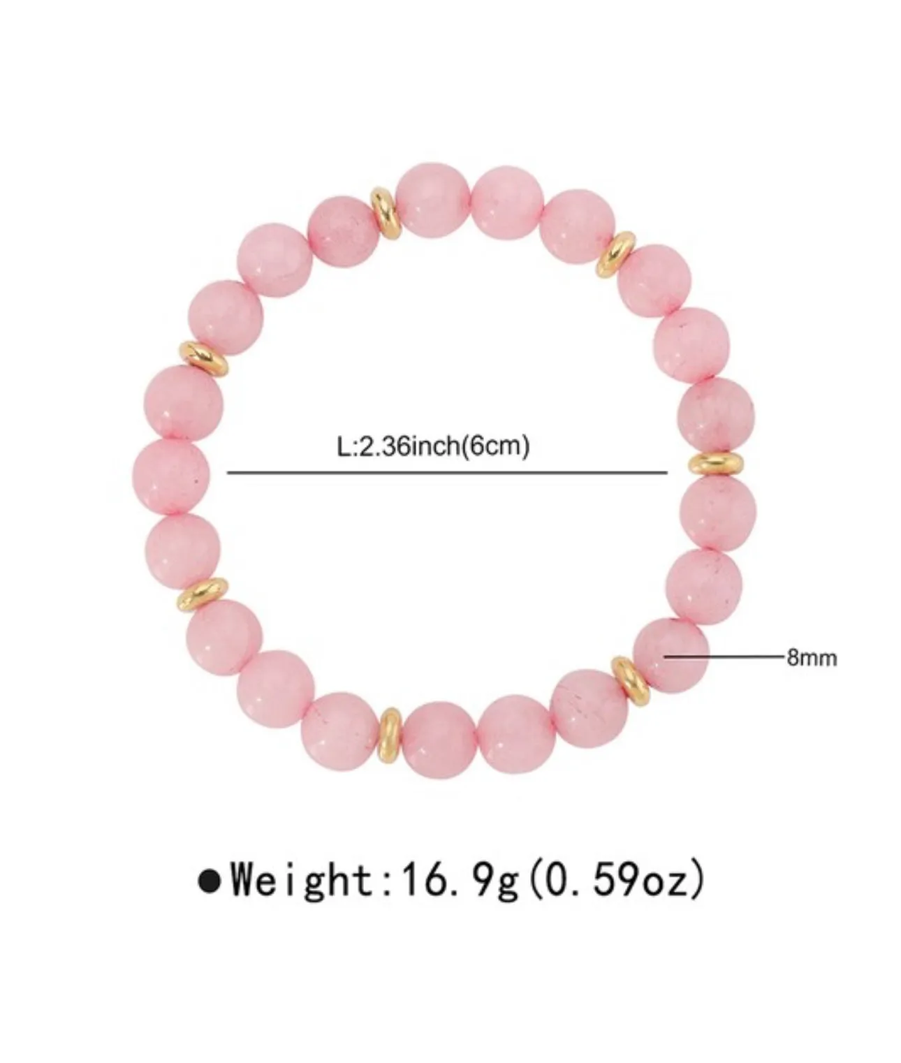 Genuine Stone Beaded Bracelets- Rose Quartz or Multicolored