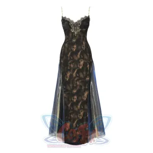 Gilded Night Gilt European Classical Slim Hem Halter Dress S23031
