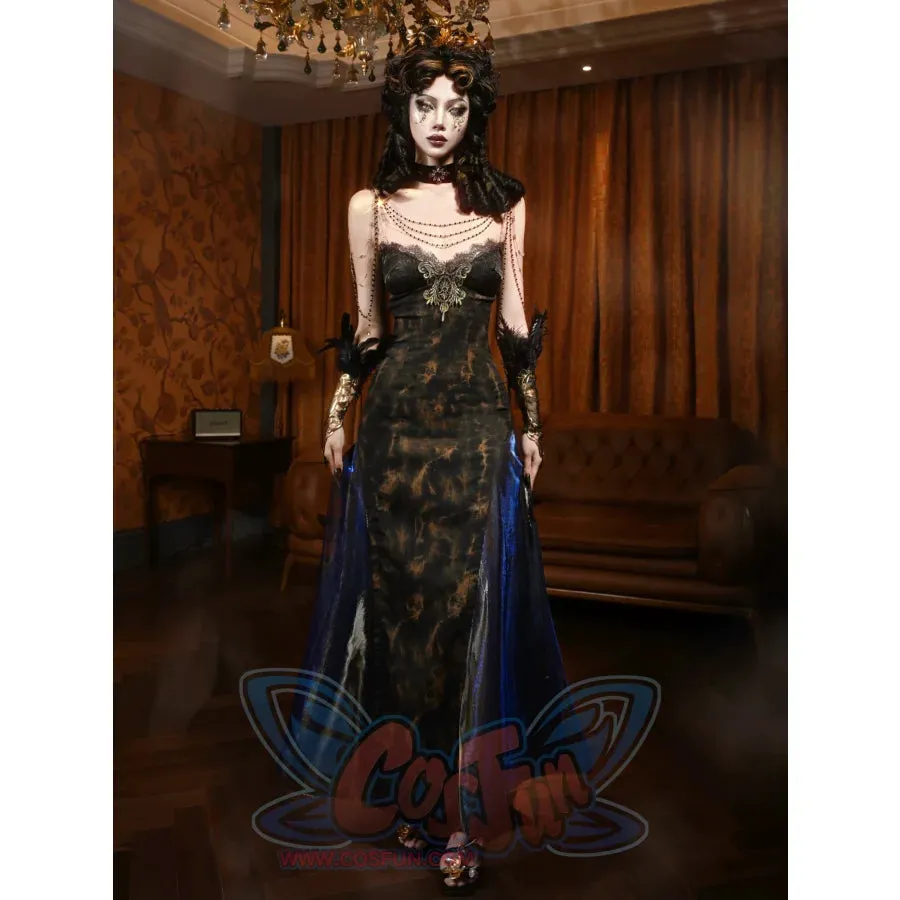 Gilded Night Gilt European Classical Slim Hem Halter Dress S23031