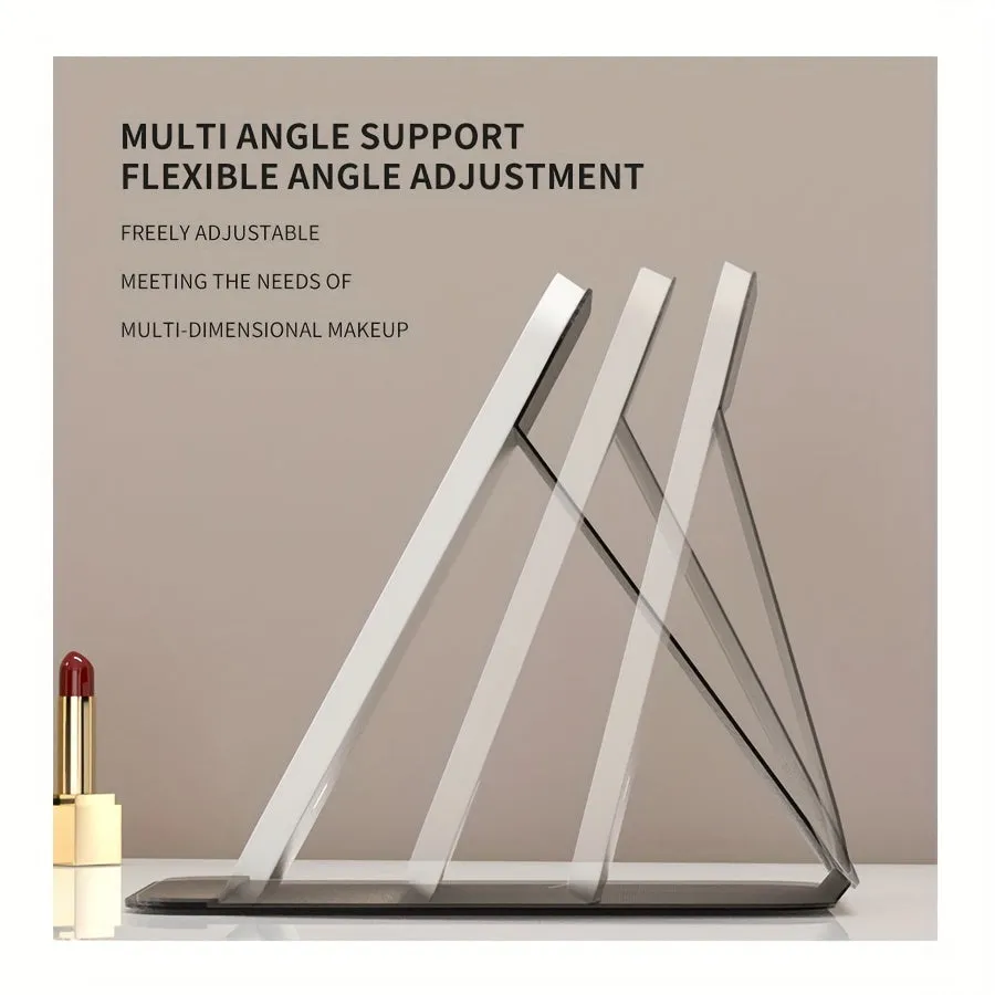 Glamour Glow Foldable LED Makeup Mirror – Rechargeable with 3-Color Lighting & Dimmable Touch Screen