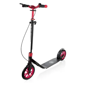 Globber One NL230 Ultimate Big Wheels Adult Kick Scooter - Titanium/Ruby Red