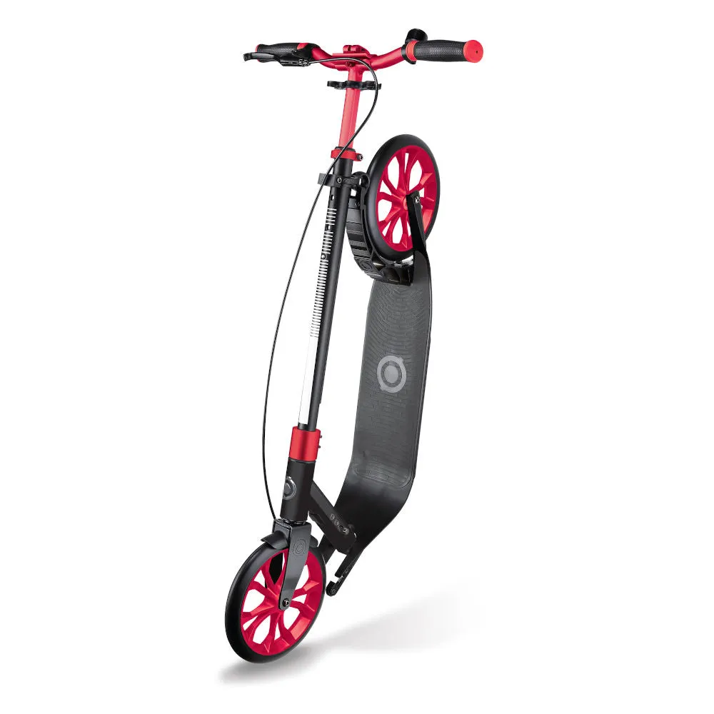 Globber One NL230 Ultimate Big Wheels Adult Kick Scooter - Titanium/Ruby Red
