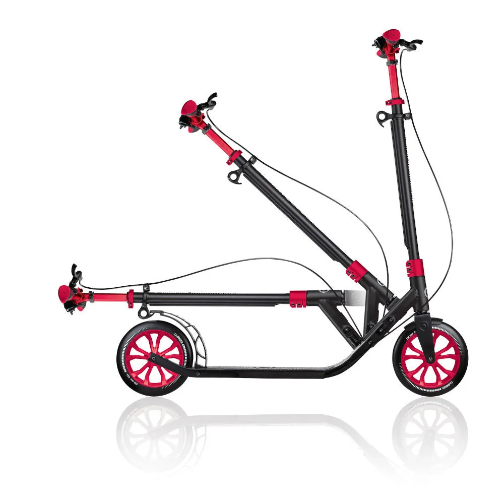 Globber One NL230 Ultimate Big Wheels Adult Kick Scooter - Titanium/Ruby Red