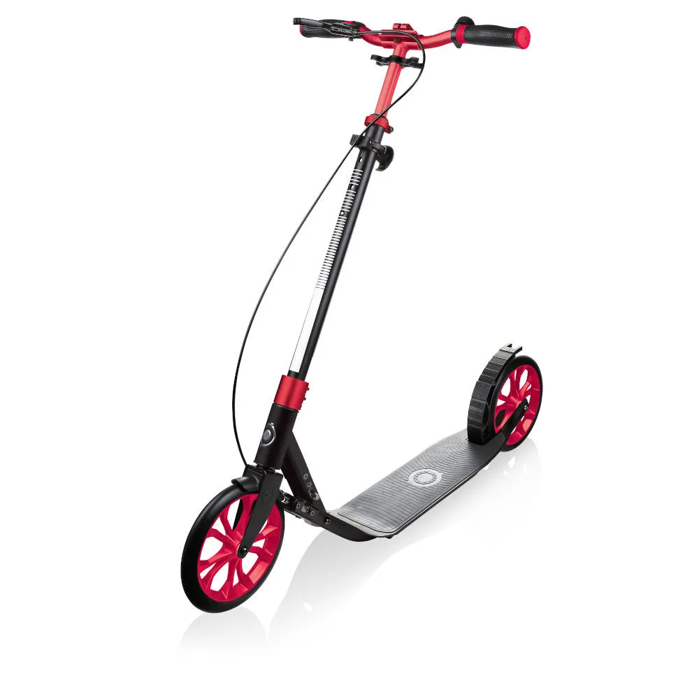 Globber One NL230 Ultimate Big Wheels Adult Kick Scooter - Titanium/Ruby Red