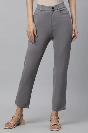 Grey Slim Fit Trouser Pants