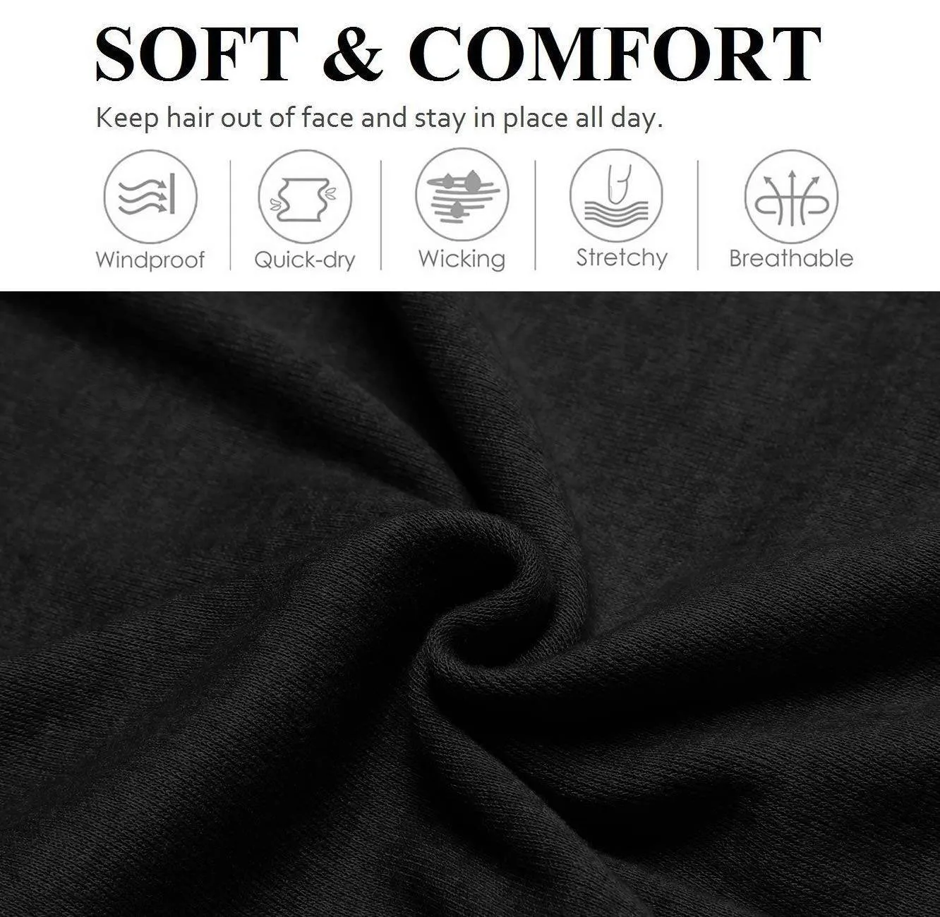 Headbands for Women 16 Pack Elastic Hair Bands for Women' Hair Non Slip Soft Cloth Fabric Headbands Women Hair Accessories, Black White Gray Women Headbands