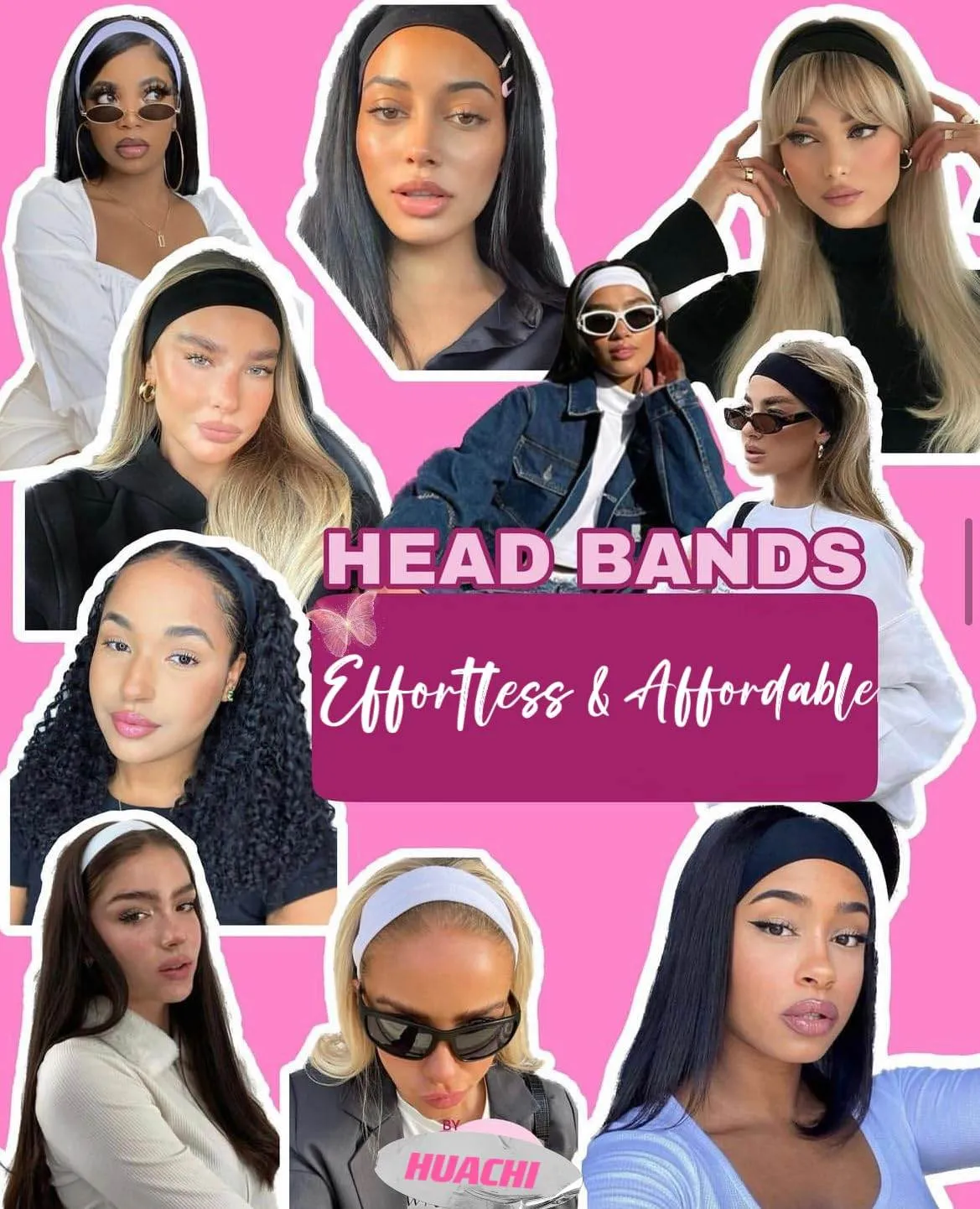 Headbands for Women 16 Pack Elastic Hair Bands for Women' Hair Non Slip Soft Cloth Fabric Headbands Women Hair Accessories, Black White Gray Women Headbands