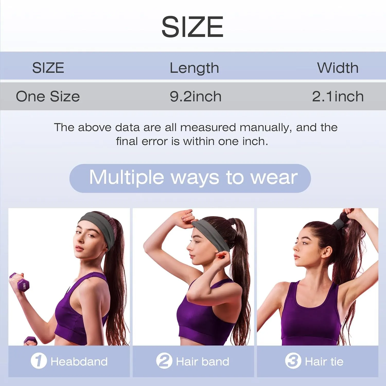 Headbands for Women – 16Pcs Non-Slip Cotton Cloth Headbands for Women'S Hair Accessories, Fashion Sports Hair Bands & Hair Ties, Soft Fabric for Yoga, Running, Workout