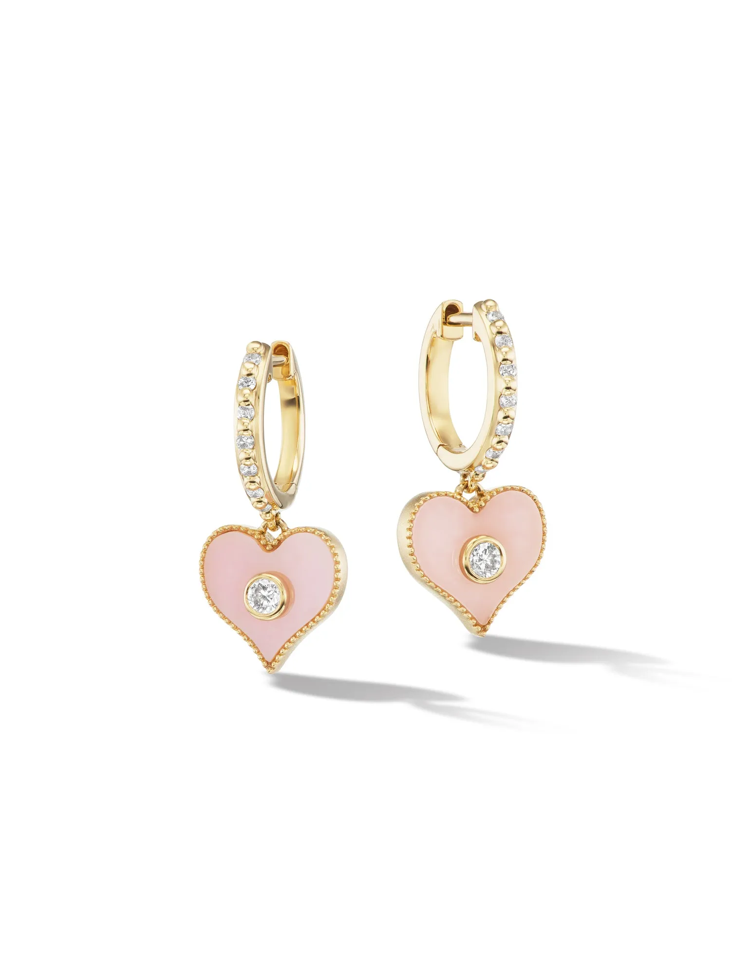 Heart Inlay Huggie Earrings