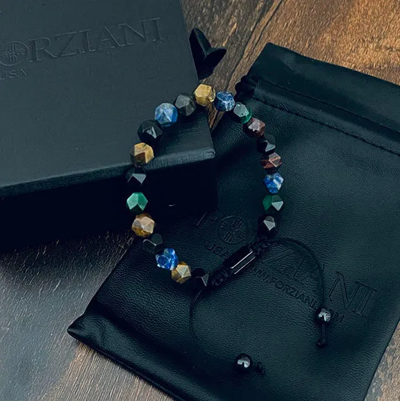 Hex Multi Gemstone Beads Bracelet, 8mm