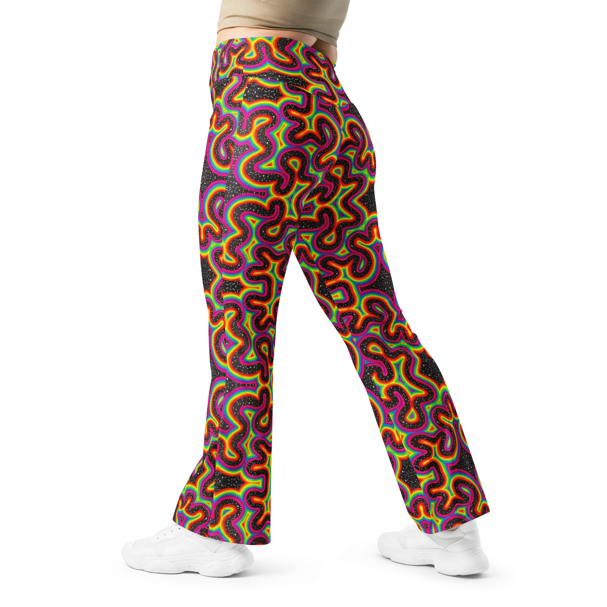 High Waisted Yoga Pants ( Internal Pocket)- "Rainbow Rovd" Design