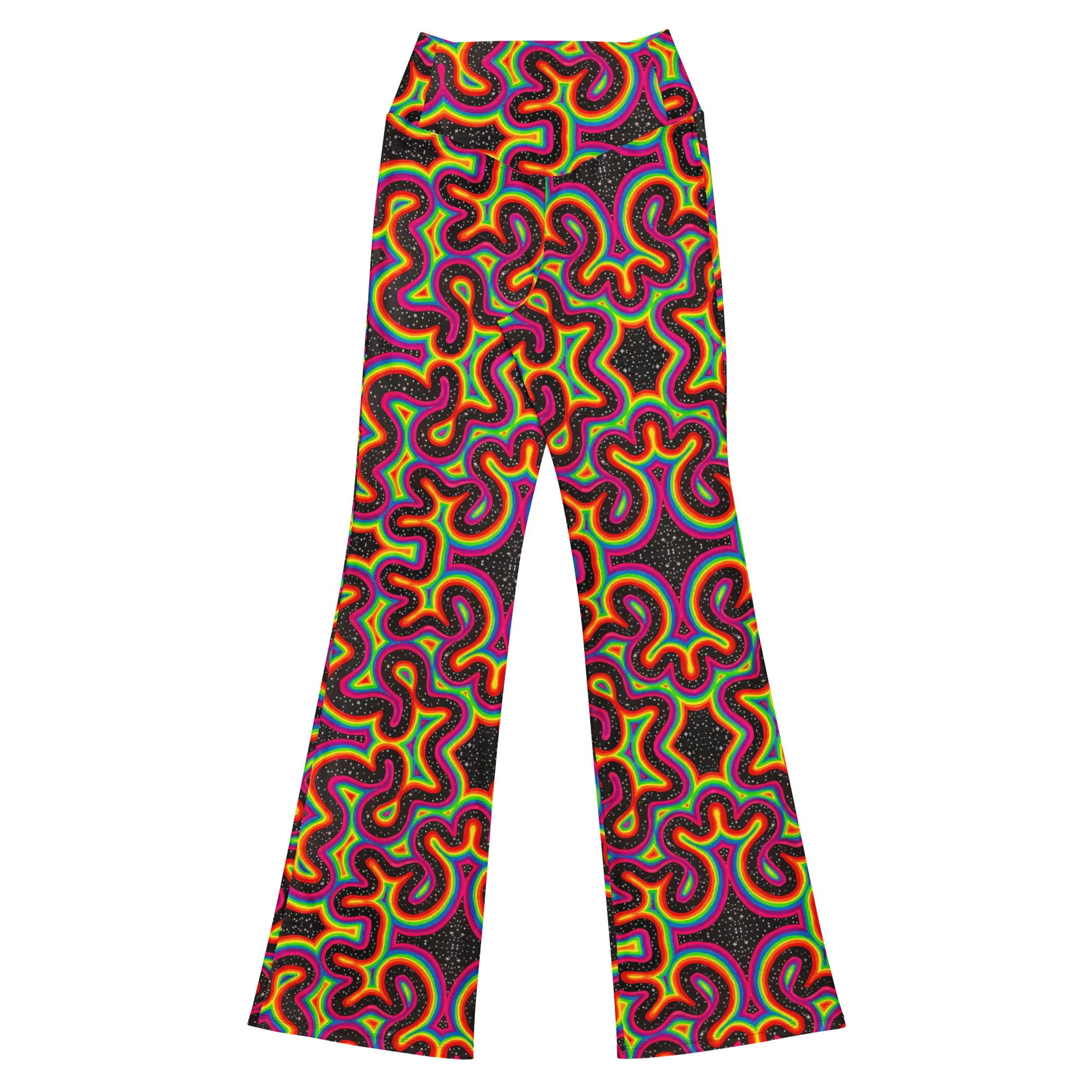 High Waisted Yoga Pants ( Internal Pocket)- "Rainbow Rovd" Design