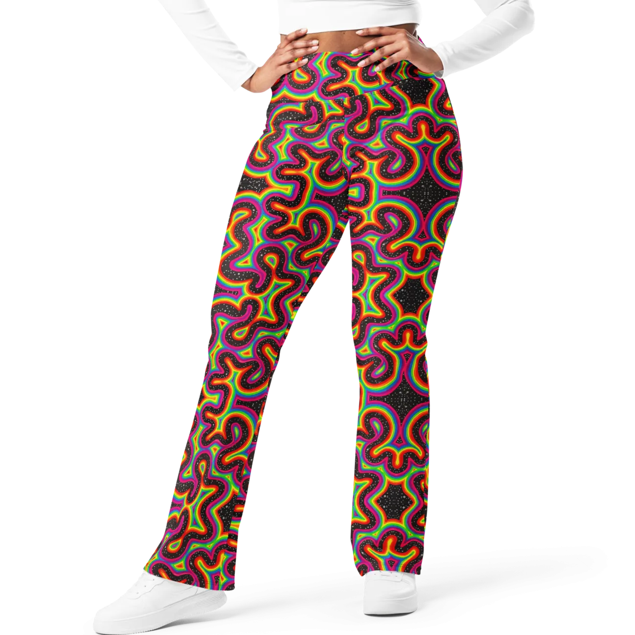 High Waisted Yoga Pants ( Internal Pocket)- "Rainbow Rovd" Design
