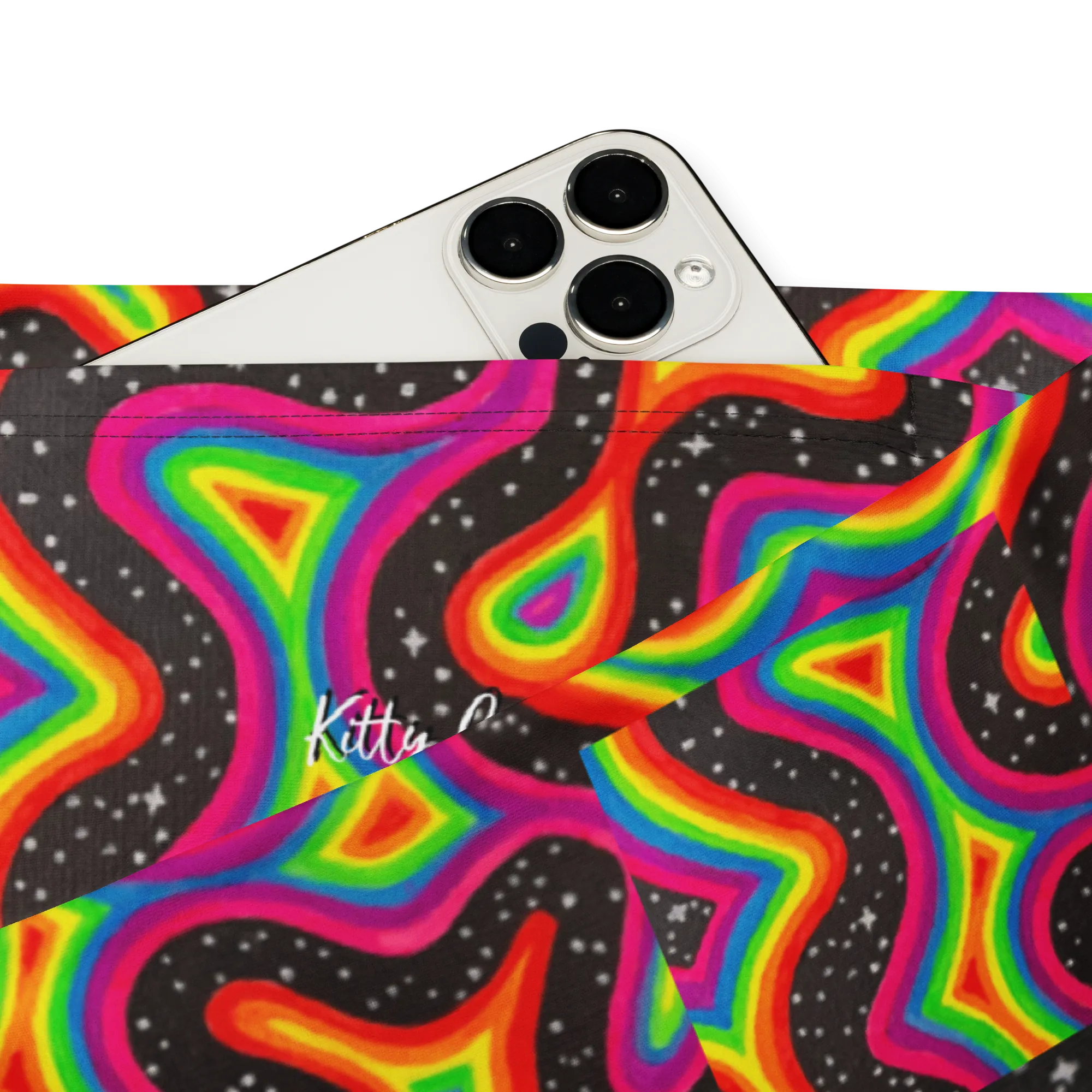 High Waisted Yoga Pants ( Internal Pocket)- "Rainbow Rovd" Design