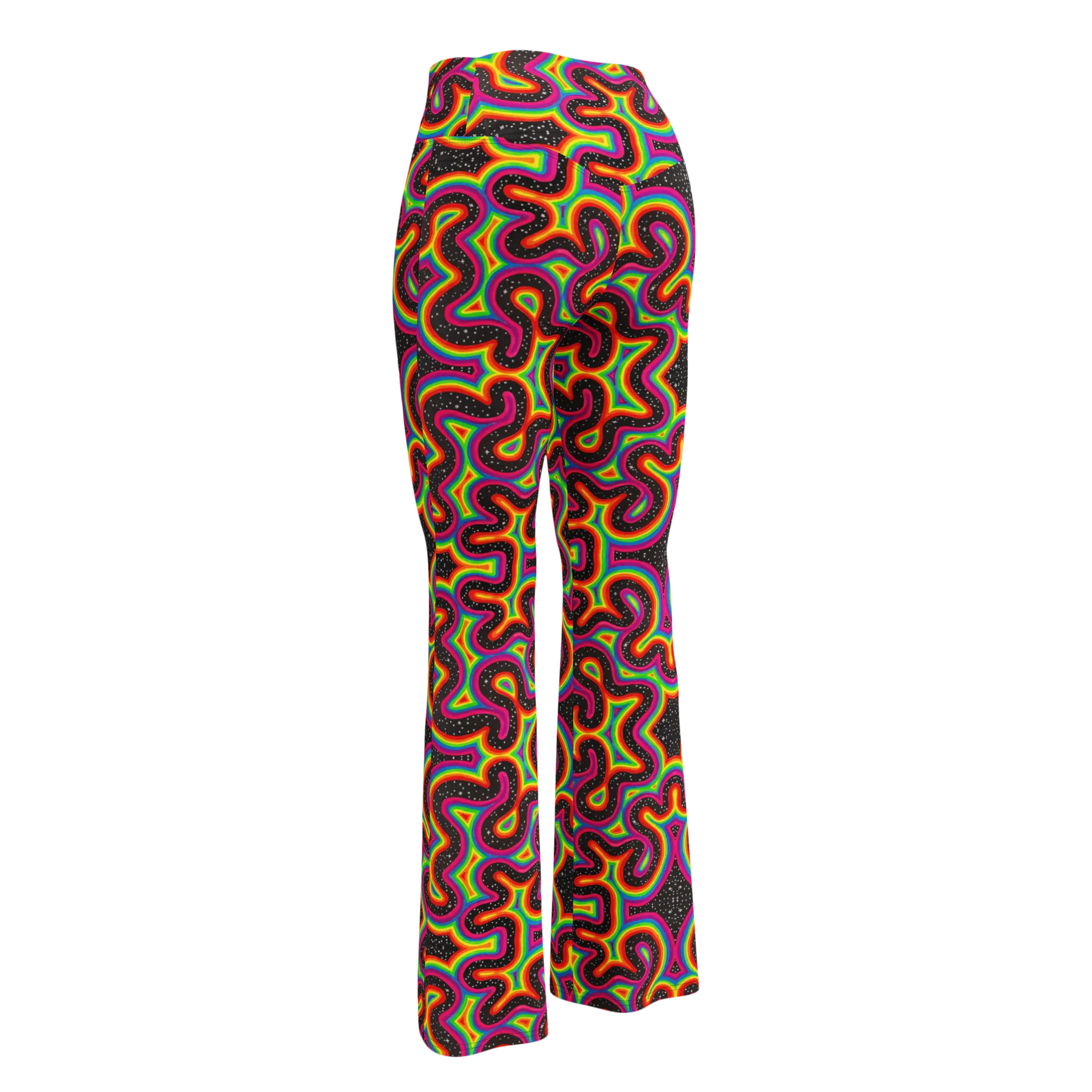 High Waisted Yoga Pants ( Internal Pocket)- "Rainbow Rovd" Design