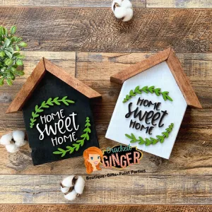 Home sweet home shelf sitting house wood decor